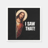 Funny Jesus "I Saw That" Christian meme design Serviette (Vorderseite)
