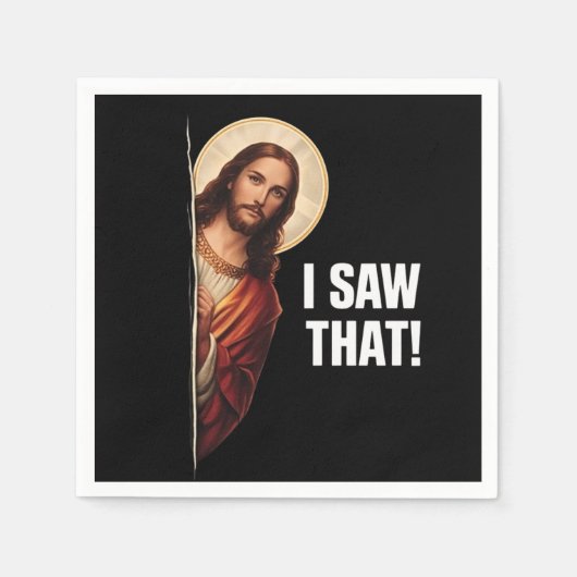 Funny Jesus "I Saw That" Christian meme design Serviette (Vorderseite)