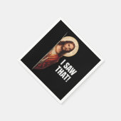 Funny Jesus "I Saw That" Christian meme design Serviette (Ecke)