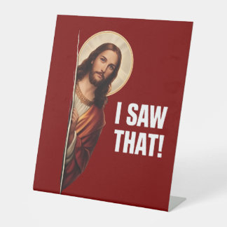 Funny Jesus "I Saw That" Christian meme design Sockelschild