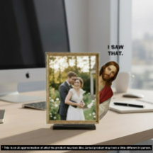 Funny Jesus I Saw That Joke 2D Desk Picture Frame