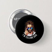 Funny Jesus I'm Telling Dad Religious Button (Vorne & Hinten)