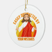 Funny Jesus Keramik Ornament (Links)