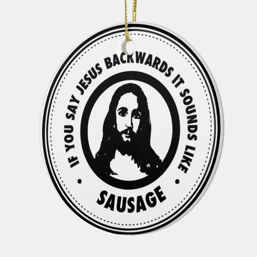 Funny Jesus Keramikornament (Links)