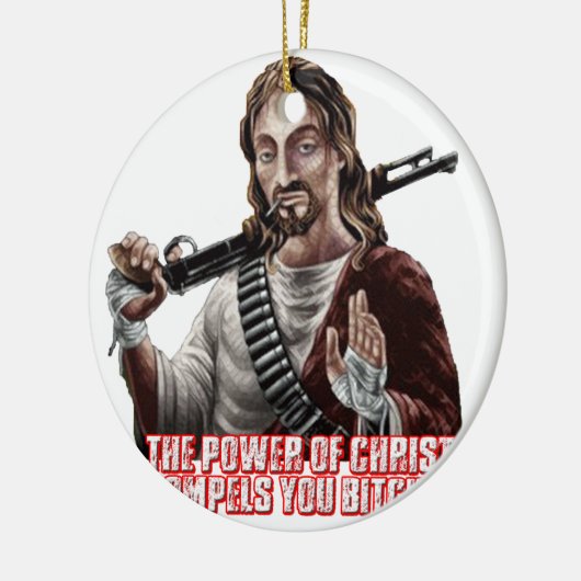 Funny jesus keramikornament (Links)