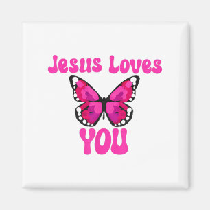 Funny Jesus Liebe Sie Christlich Schmetterling Men Magnet