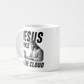 Funny Jesus Meme Jesus Rette in der Wolke Kaffeetasse (Vorderseite Links)