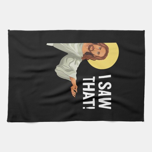 Funny Jesus Meme sah ich, dass Christlicher Zitat Geschirrtuch (Horizontal)