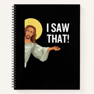 Funny Jesus Meme sah ich, dass Christlicher Zitat Notizblock