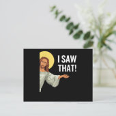 Funny Jesus Meme sah ich, dass Christlicher Zitat Postkarte (Stehend Vorderseite)