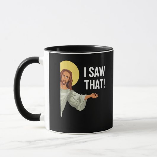 Funny Jesus Meme sah ich, dass Christlicher Zitat Tasse (Links)
