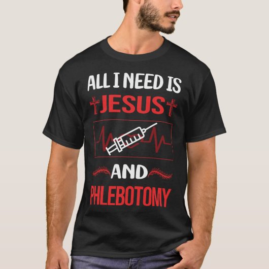 Funny Jesus Phlebotomy Phlebotomist T-Shirt (Vorderseite)