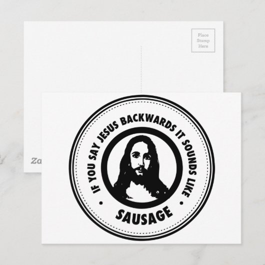 Funny Jesus Postkarte (Vorne/Hinten)