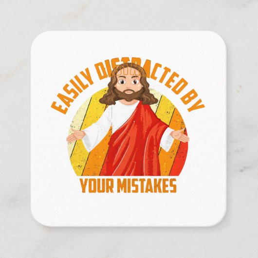 Funny Jesus Quadratische Visitenkarte (Vorderseite)