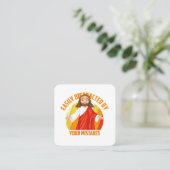 Funny Jesus Quadratische Visitenkarte (Stehend Vorderseite)