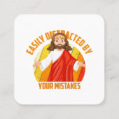 Funny Jesus Quadratische Visitenkarte (Rückseite)