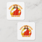 Funny Jesus Quadratische Visitenkarte (Vorne/Hinten)