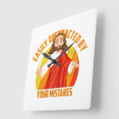 Funny Jesus Quadratische Wanduhr (Winkel)