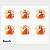 Funny Jesus Quadratischer Aufkleber (Blatt)