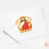 Funny Jesus Quadratischer Aufkleber (Umschlag)