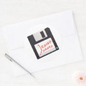 Funny Jesus Rette auf Diskette Runder Aufkleber (Umschlag)