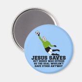 Funny Jesus rette Magnet (Vorderseite/Rückseite)