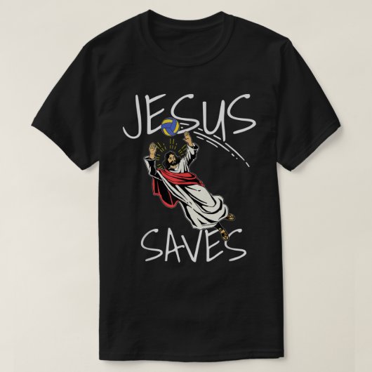 Funny Jesus Rette Volleyball Geschenk Shirt Volley (Design vorne)