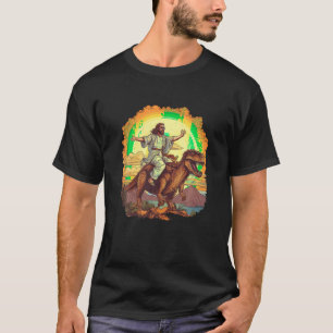 Funny Jesus Riding T Rex Dinosaur Meme Parody für T-Shirt