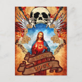 Funny Jesus Rock Postkarte (Vorderseite)