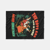 Funny Jesus Santa The Boys Are Back In Town Merry Fleecedecke (Vorderseite (Horizontal))