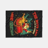 Funny Jesus Santa The Boys Are Back In Town Merry Fleecedecke (Vorderseite (Horizontal))
