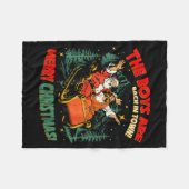 Funny Jesus Santa The Boys Are Back In Town Merry Fleecedecke (Vorderseite (Horizontal))