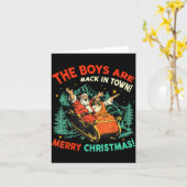 Funny Jesus Santa The Boys Are Back In Town Merry Karte (Gelbe Blume)