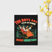 Funny Jesus Santa The Boys Are Back In Town Merry Karte (Gelbe Blume)