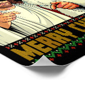 Funny Jesus Santa The Boys Are Back In Town Merry Poster (Ecke)