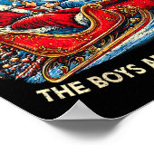 Funny Jesus Santa The Boys Are Back In Town Merry  Poster (Ecke)