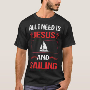 Funny Jesus Segelschiff Sailor T-Shirt