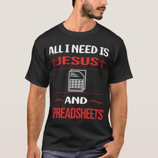 Funny Jesus Spreadsheet T-Shirt (Vorderseite)