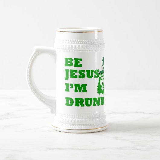 Funny Jesus St Patrick's Day Bierglas (Links)