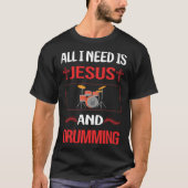 Funny Jesus tromming Drummer Trommler Trommeln T-Shirt (Vorderseite)