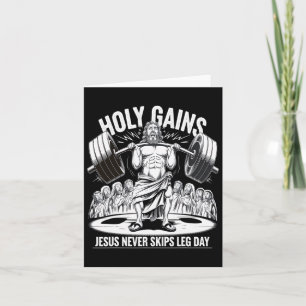 Funny Jesus überspringt Leg Day Christlich Gym Bod Karte