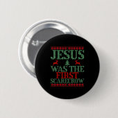 Funny Jesus Was The First Ecrow Ugly Sweater Style Button (Vorne & Hinten)