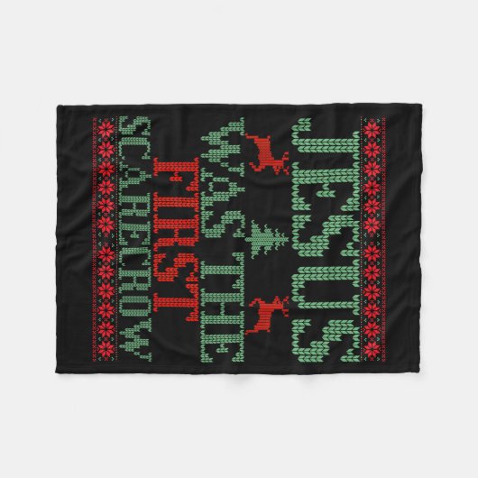 Funny Jesus Was The First Ecrow Ugly Sweater Style Fleecedecke (Vorderseite (Horizontal))
