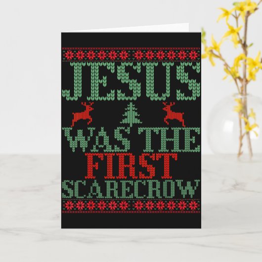 Funny Jesus Was The First Ecrow Ugly Sweater Style Karte (Gelbe Blume)