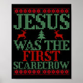 Funny Jesus Was The First Ecrow Ugly Sweater Style Poster (Vorne)