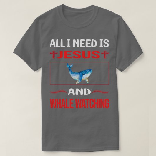 Funny Jesus Whale Watching T-Shirt (Design vorne)