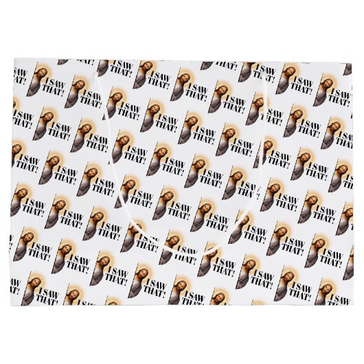 Funny Jesus Zitat - Ich habe das gesehen! Große Geschenktüte (Rückseite)