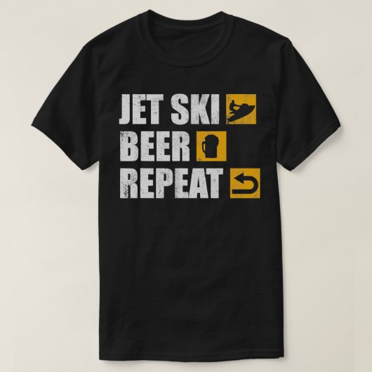 Funny Jet Ski Beer Wiederholung T-Shirt (Design vorne)