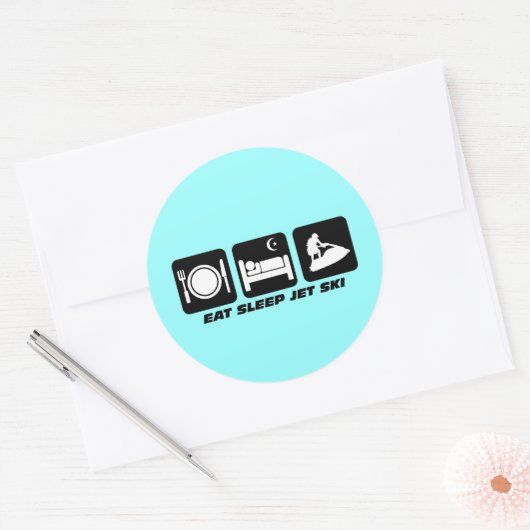 Funny Jet Ski Runder Aufkleber (Umschlag)