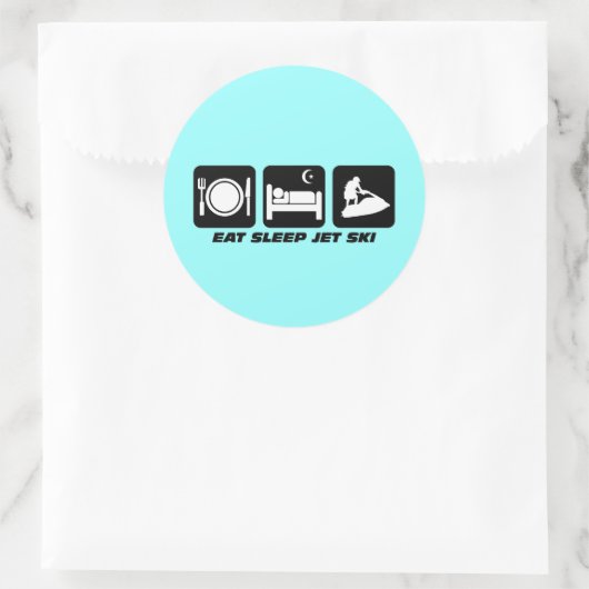 Funny Jet Ski Runder Aufkleber (Tasche)